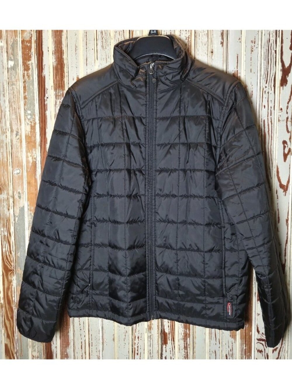 Lands' End Primaloft Puffer Jacket Men's Size Small Black Full Zip